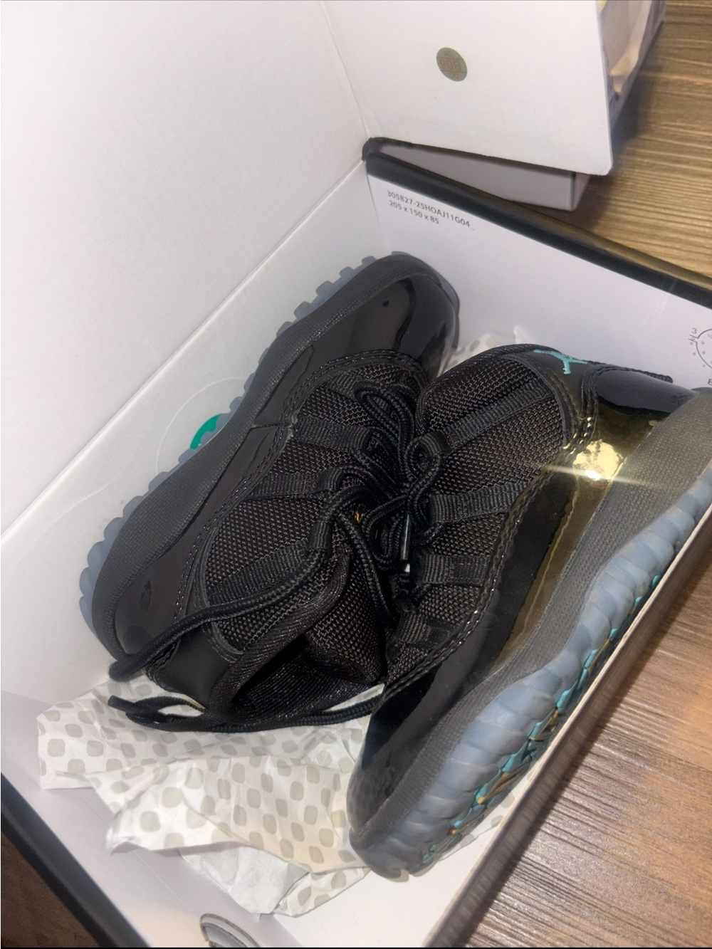 Jordan Kids Black Sneakers with Teal Accents